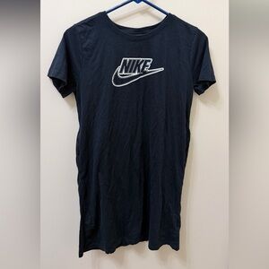 Nike Black T-Shirt Dress / Nightgown with White Swoosh Tag